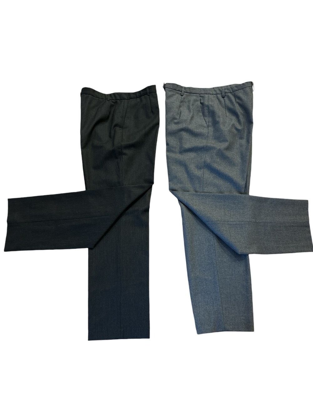 90s 2 Pc Gray Wool Pendleton High Waisted Pants Straight Leg Classic Preppy 14